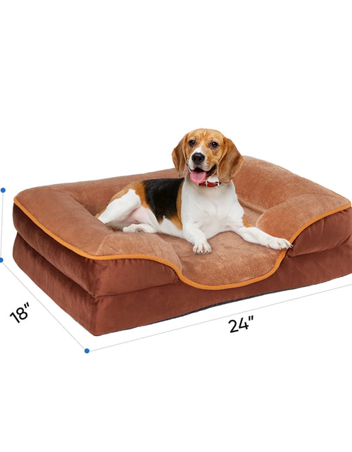 Load image into Gallery viewer, Dog Bed, 42&quot;X32&quot; Orthopedic Dog Sofa Bed Extra Large, Supportive Foam Pet Couch Bed with Removable Washable Cover, Brown
