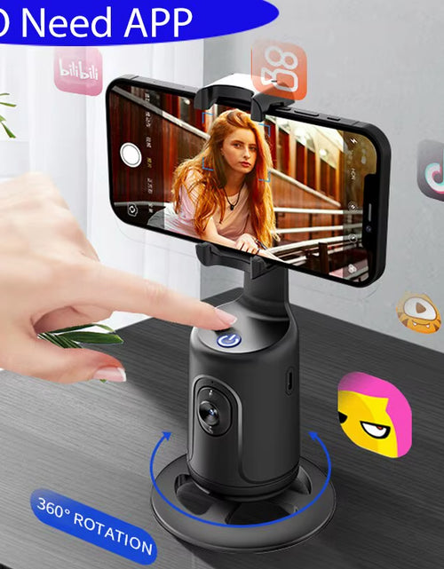 Load image into Gallery viewer, Auto Tracking Gimbal Stabilizer with AI Camera Recognition for Body and Face Tracking, 360° Rotation, Intelligent Follow, and Live Streaming Phone Mount
