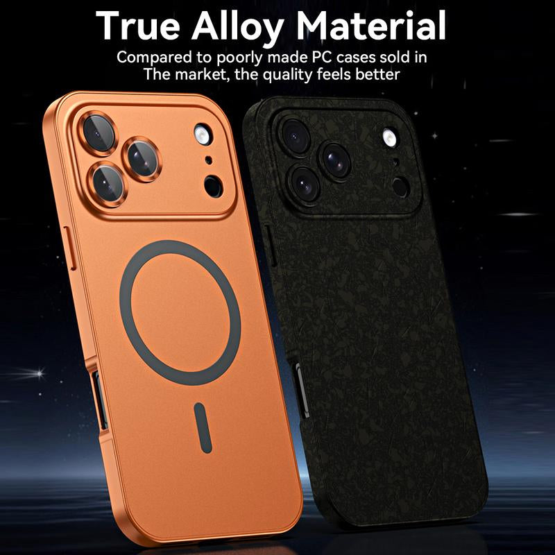 Alloy Aluminum Magnetic Case for iPhone 17 Pro Max, 16, 15, 14, 13, 12 Pro Max and iPhone Air 17 - Ultra-Thin Full Coverage Lens Protection