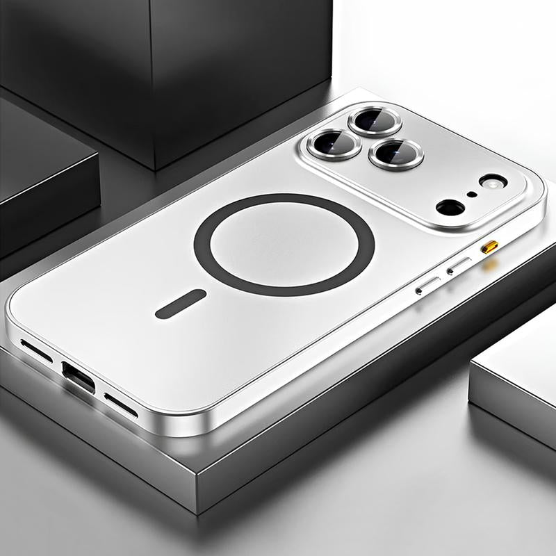 Alloy Aluminum Magnetic Case for iPhone 17 Pro Max, 16, 15, 14, 13, 12 Pro Max and iPhone Air 17 - Ultra-Thin Full Coverage Lens Protection
