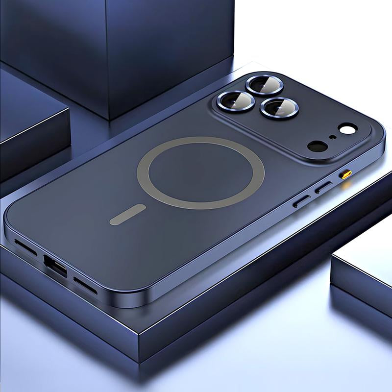 Alloy Aluminum Magnetic Case for iPhone 17 Pro Max, 16, 15, 14, 13, 12 Pro Max and iPhone Air 17 - Ultra-Thin Full Coverage Lens Protection