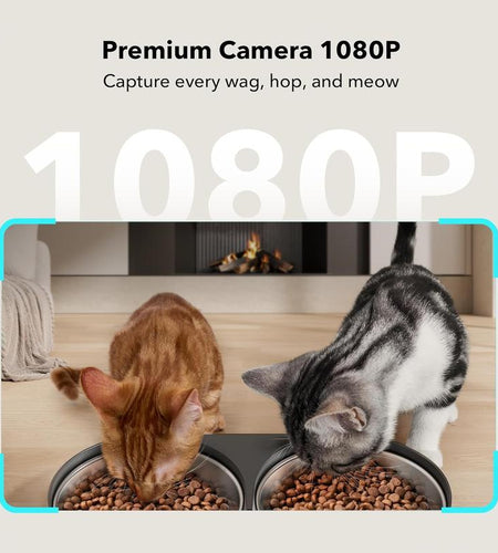 PETLIBRO Smart Automatic Cat Feeder with Camera for Dual Pet Use, 1080P HD Video and Night Vision, 5G WiFi Connectivity, Two-Way Audio, Low Food and Motion Alerts, Dual Tray Design, 5L Capacity, Black