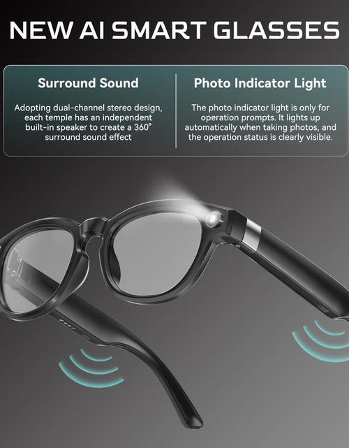 Load image into Gallery viewer, AI Smart Glasses with 1080P HD Camera, Real-Time AI Translation, and Open-Ear Bluetooth Speaker for Men and Women

