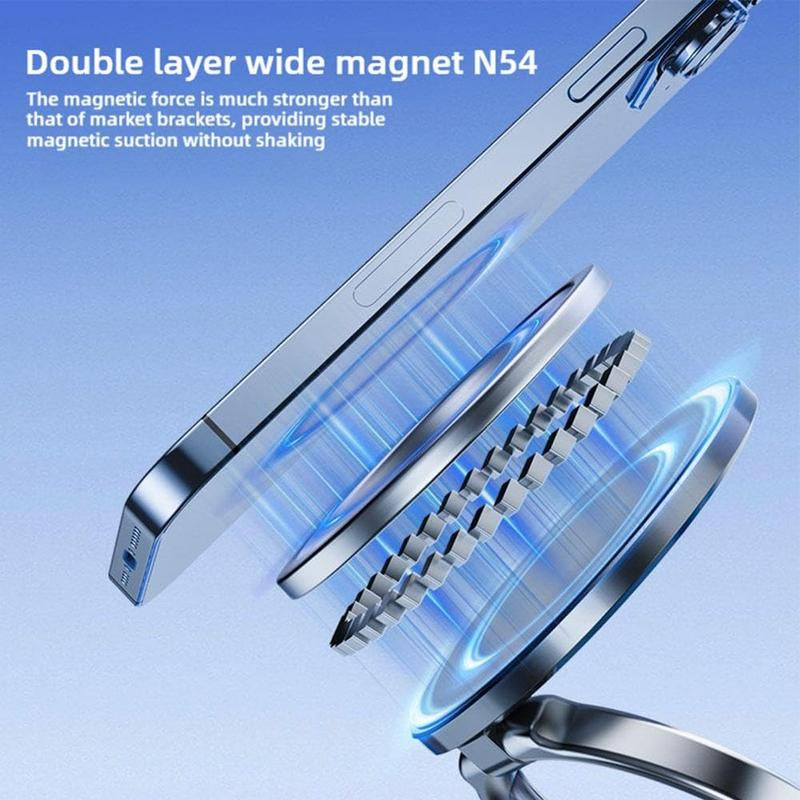 BAILIXIN 360° Adjustable Vacuum Magnetic Phone Mount - Portable and Foldable Stand for All Smartphones, Compatible with Any Car Model and Gym/Bathroom Mirrors