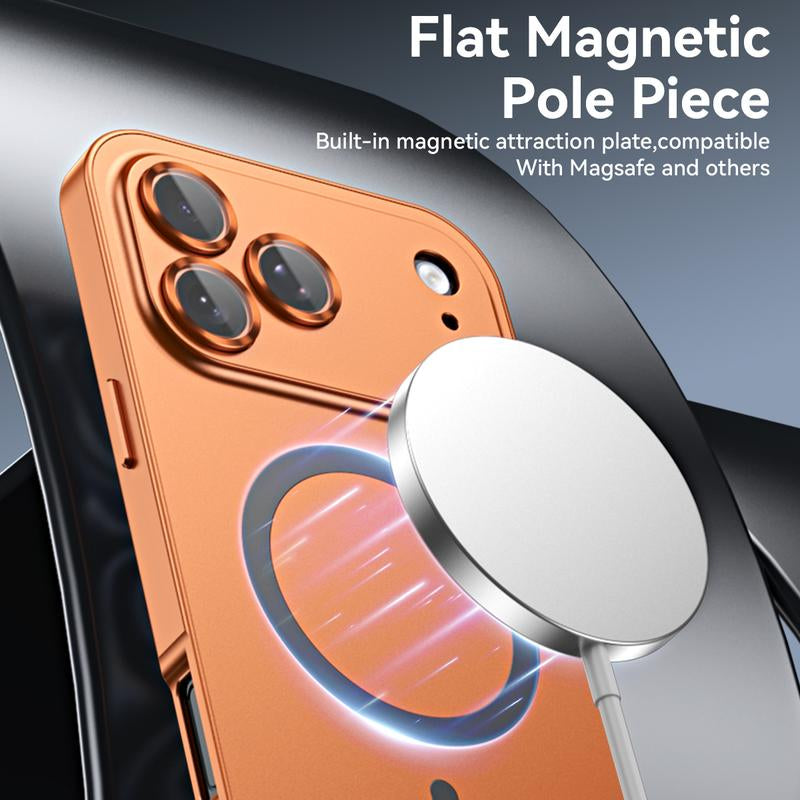 Alloy Aluminum Magnetic Case for iPhone 17 Pro Max, 16, 15, 14, 13, 12 Pro Max and iPhone Air 17 - Ultra-Thin Full Coverage Lens Protection