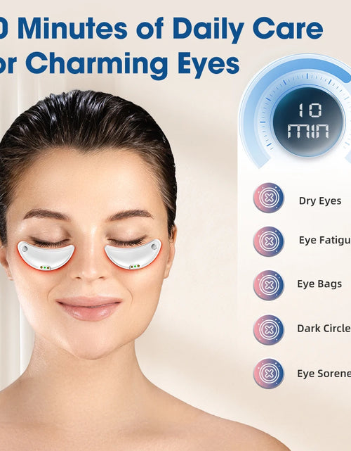 Load image into Gallery viewer, Micro-Current Pulse Eye Beauty Device for Women Home Use Red Light Heating Reduce Dark Circles Eye Bags Fine Lines Eye Care Tool
