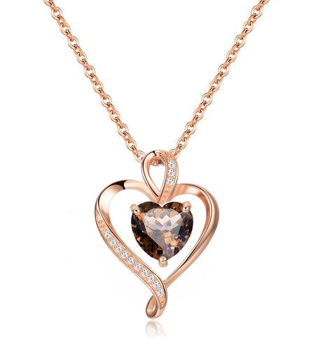 Heart Necklaces for Women 925 Sterling Silver Pendant Necklace Rose Gold White Gold/14K Gold Plated Love Necklace for Her Girlfriend Wife Valentines Day Birthday Women Jewelry Gifts 18"+2"