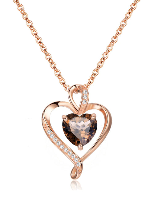 Load image into Gallery viewer, Heart Necklaces for Women 925 Sterling Silver Pendant Necklace Rose Gold White Gold/14K Gold Plated Love Necklace for Her Girlfriend Wife Valentines Day Birthday Women Jewelry Gifts 18&quot;+2&quot;
