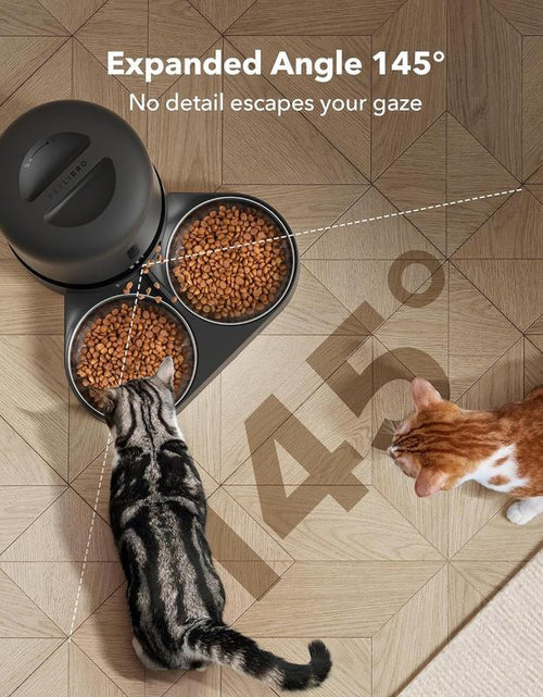 Load image into Gallery viewer, PETLIBRO Smart Automatic Cat Feeder with Camera for Dual Pet Use, 1080P HD Video and Night Vision, 5G WiFi Connectivity, Two-Way Audio, Low Food and Motion Alerts, Dual Tray Design, 5L Capacity, Black
