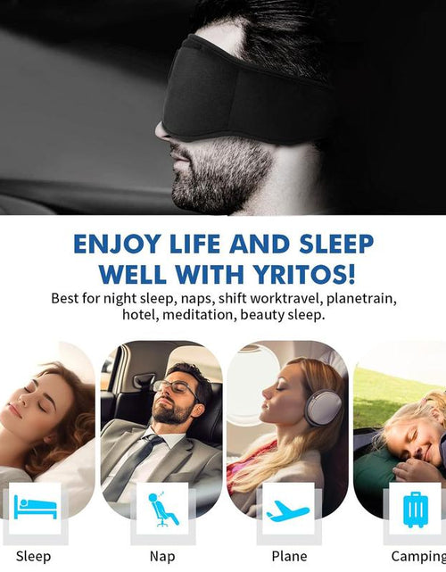 Load image into Gallery viewer, HITOZON Wireless Sleep Headphones and 3D Eye Mask with Ultra-Thin HD Stereo Speakers for Enhanced Comfort During Sleep, Workouts, and Travel - Bluetooth Compatible, Unisex, Ideal for Meditation and Insomnia Relief
