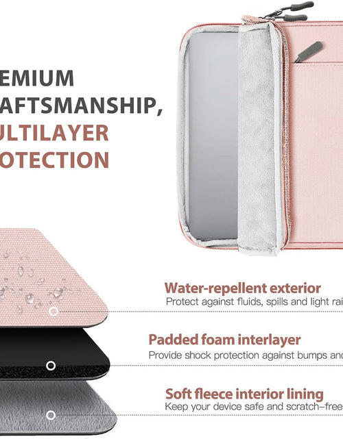 Load image into Gallery viewer, 13.3-14 Inch Laptop Sleeve Case Carrying Bag with Pockets for Surface Pro 9/8/X, Macbook Air 2022-2018, Macbook Pro M2 14&quot; /13&quot; M2/M1 Pro/M1 Max 14.2 2023-2021, Galaxy Tab S9+/S8+ 12.4&quot;,Pink
