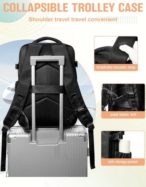 Load image into Gallery viewer, Professional Vacuum Travel Backpack with Integrated Pump for Women and Men, Flight-Approved Dimensions 18x14x8 Inches, Waterproof Compression Bag for Laptops and Leisure Activities
