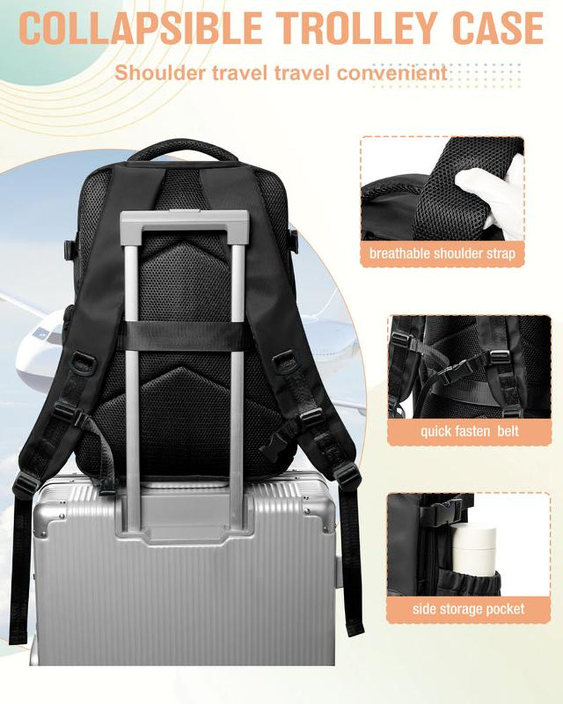 Professional Vacuum Travel Backpack with Integrated Pump for Women and Men, Flight-Approved Dimensions 18x14x8 Inches, Waterproof Compression Bag for Laptops and Leisure Activities