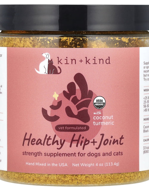 Load image into Gallery viewer, Organic Hip &amp; Joint Supplement for Dogs &amp; Cats - Vet Formulated with Turmeric, Black Pepper &amp; Coconut - Natural Supplement for Dog &amp; Cat Joint Support &amp; Health - Made in USA

