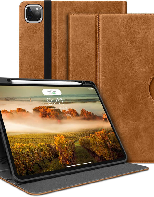 Load image into Gallery viewer, HOLIMET Ipad Pro 12.9 Case 2022 6Th/5Th/4Th/3Rd Generation Case 2021 2020 2018 with Pencil Holder Pocket Strap Folio Stand Cover Soft TPU Back Shockproof, Auto Sleep/Wake,Vegan Leather
