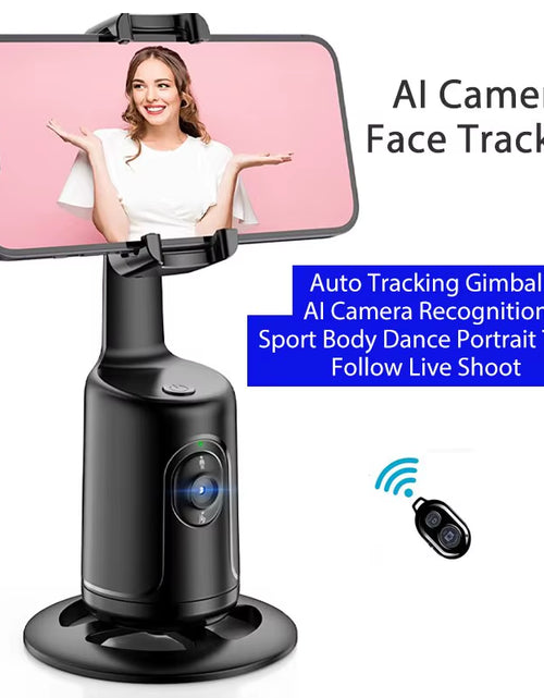 Load image into Gallery viewer, Auto Tracking Gimbal Stabilizer with AI Camera Recognition for Body and Face Tracking, 360° Rotation, Intelligent Follow, and Live Streaming Phone Mount
