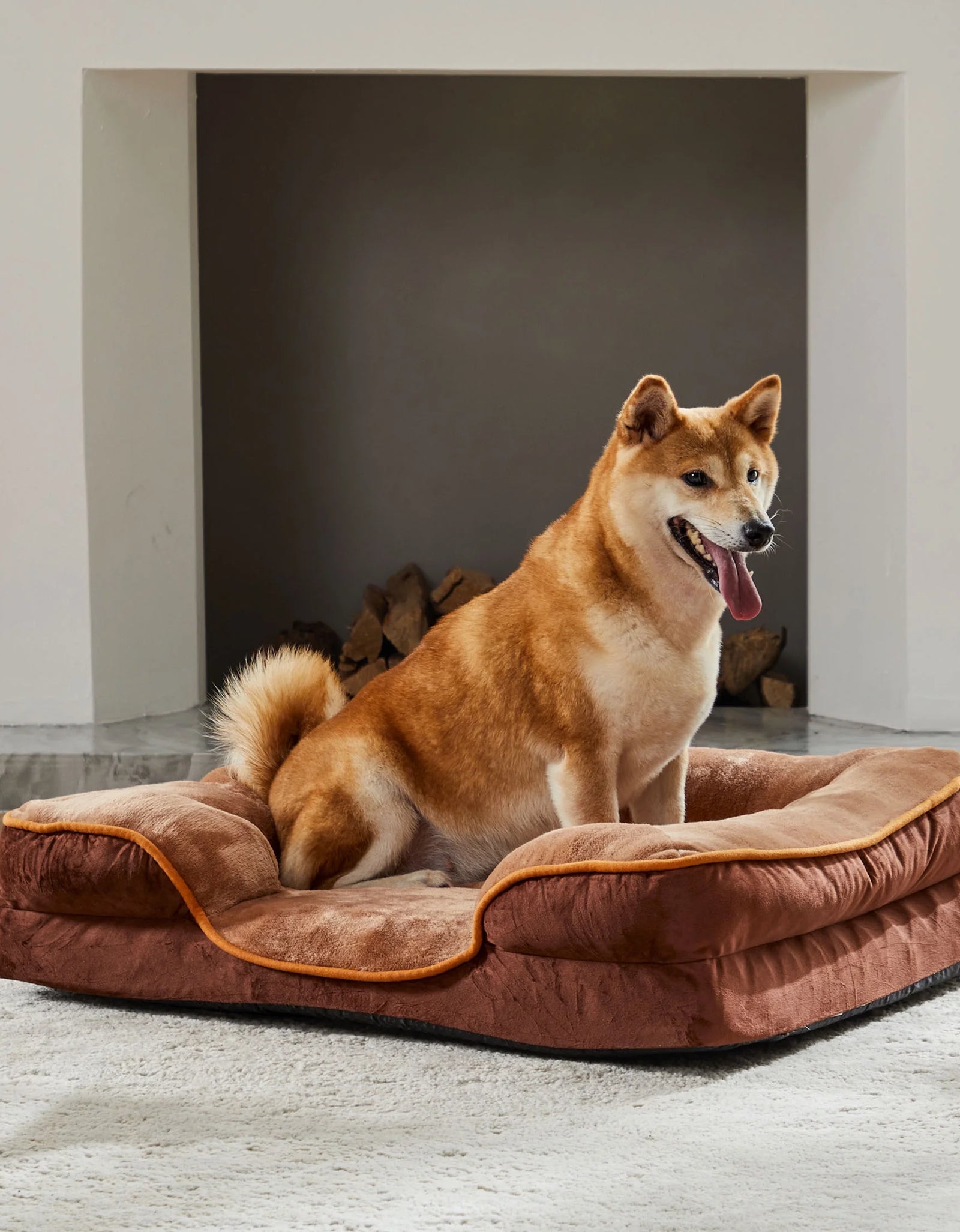 Dog Bed, 42"X32" Orthopedic Dog Sofa Bed Extra Large, Supportive Foam Pet Couch Bed with Removable Washable Cover, Brown