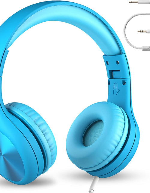 Load image into Gallery viewer, Connect+ PRO Kids Premium Volume Limited Wired Headphones with Shareport and Inline Microphone (Children) - Blue
