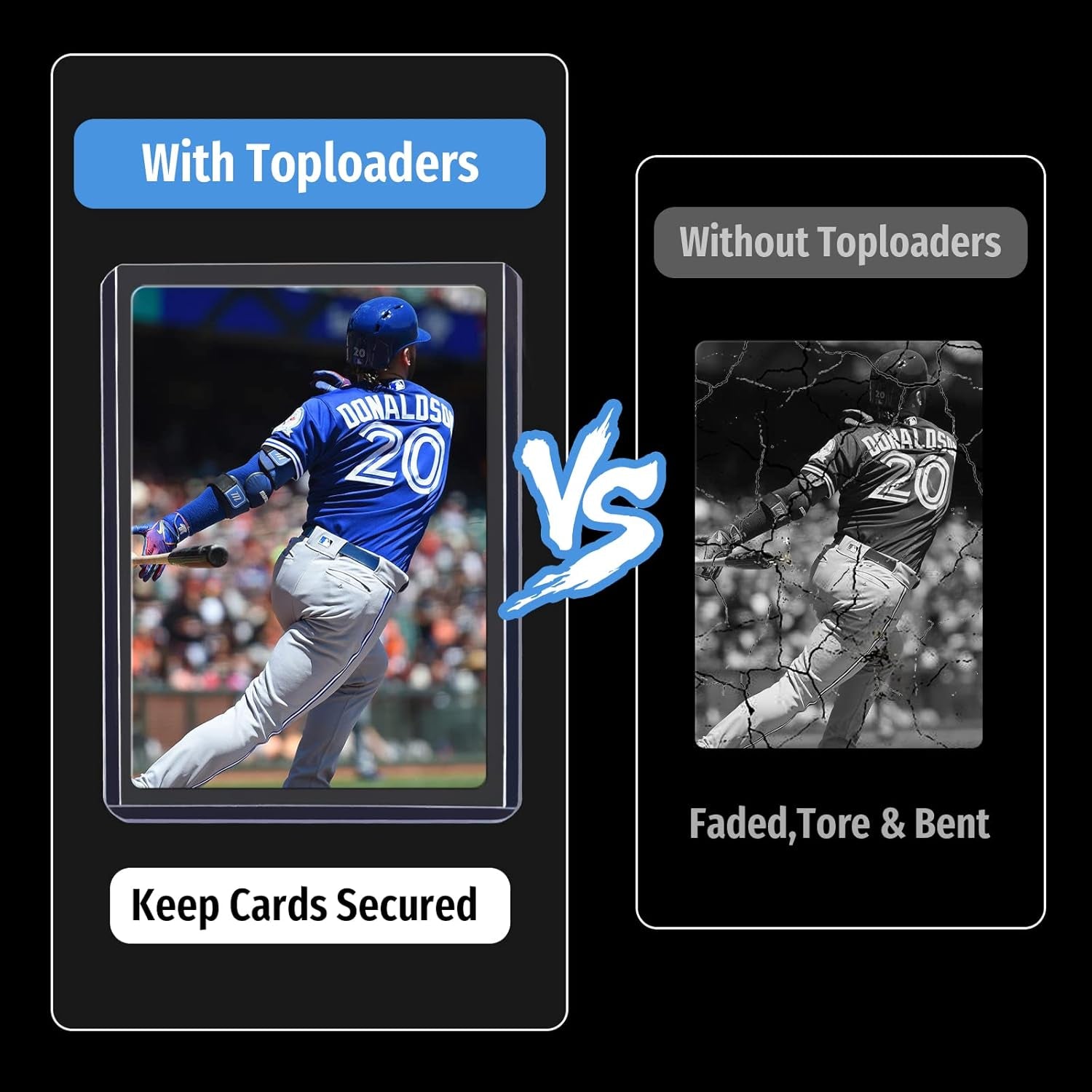 Top Loader Sleeves Baseball Card Sleeves Trading Card Sleeve Baseball Card Protectors Toploader Card Protectors (30 Count)