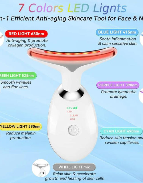 Load image into Gallery viewer, 7-In-1 Neck Face Massager, 7 Color Led Face Neck Massage for Skin Care at Home, Portable Facial Massager,Face Sculpting Tool,Multifunctional Vibration

