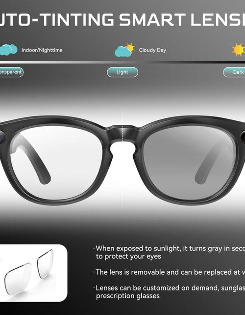 Load image into Gallery viewer, AI Smart Glasses with 1080P HD Camera, Real-Time AI Translation, and Open-Ear Bluetooth Speaker for Men and Women
