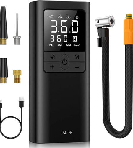 Tire Inflator Portable Air Compressor - 150PSI & 10000Mah Cordless Air Pump with Digital Tire Pressure Gauge, Accurate Dual LCD Display & LED Light, Portable Air Pump for Car/Motorcycle/E-Bike