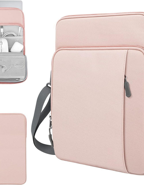 Load image into Gallery viewer, 13.3-14 Inch Laptop Sleeve Case Carrying Bag with Pockets for Surface Pro 9/8/X, Macbook Air 2022-2018, Macbook Pro M2 14&quot; /13&quot; M2/M1 Pro/M1 Max 14.2 2023-2021, Galaxy Tab S9+/S8+ 12.4&quot;,Pink
