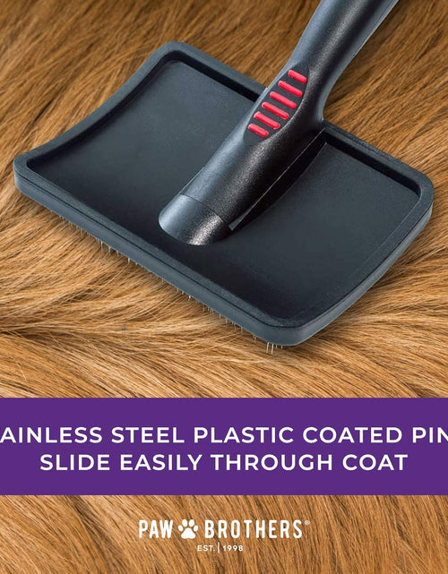 Load image into Gallery viewer, Paw Brothers Soft Pin Curved Slicker Brush for Dogs, Coated Tips, Maximum Coverage, Gentle on Skin, Large

