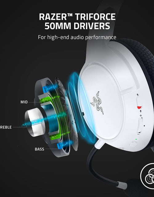 Load image into Gallery viewer, Kaira Wireless Gaming Headset for Xbox Series X|S, Xbox One: Triforce Titanium 50Mm Drivers - Cardioid Mic - Breathable Memory Foam Ear Cushions - EQ Pairing Button - Windows Sonic - White

