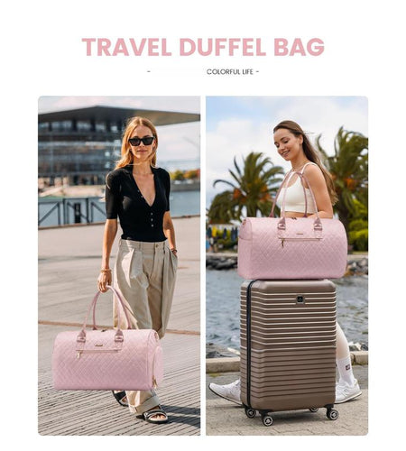 Women's Travel Duffle Bag with Toiletry Compartment, Overnight Shoe Storage, and Wet Pocket - Ideal for Gym, Weekend Getaways, and Labor & Delivery