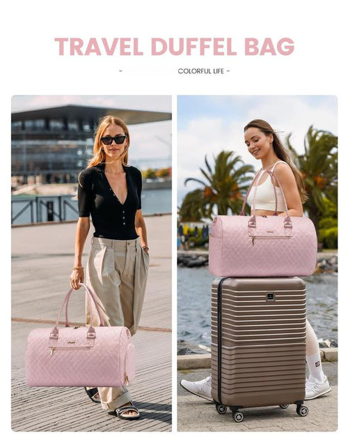 Load image into Gallery viewer, Women&#39;s Travel Duffle Bag with Toiletry Compartment, Overnight Shoe Storage, and Wet Pocket - Ideal for Gym, Weekend Getaways, and Labor &amp; Delivery
