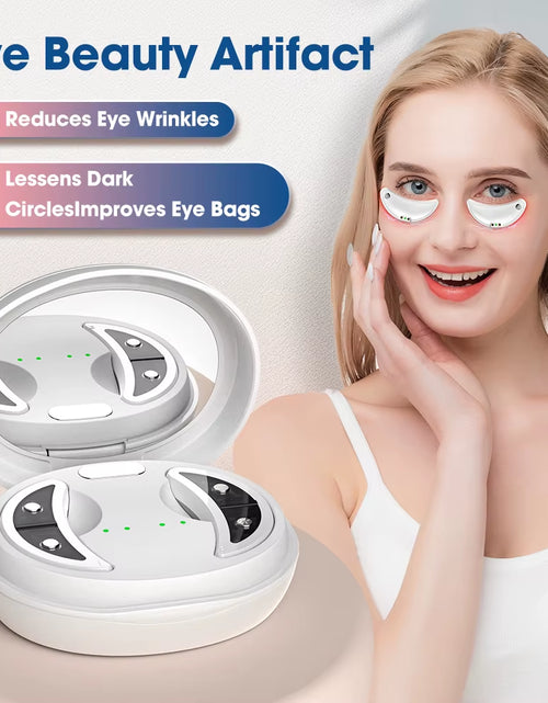 Load image into Gallery viewer, Micro-Current Pulse Eye Beauty Device for Women Home Use Red Light Heating Reduce Dark Circles Eye Bags Fine Lines Eye Care Tool
