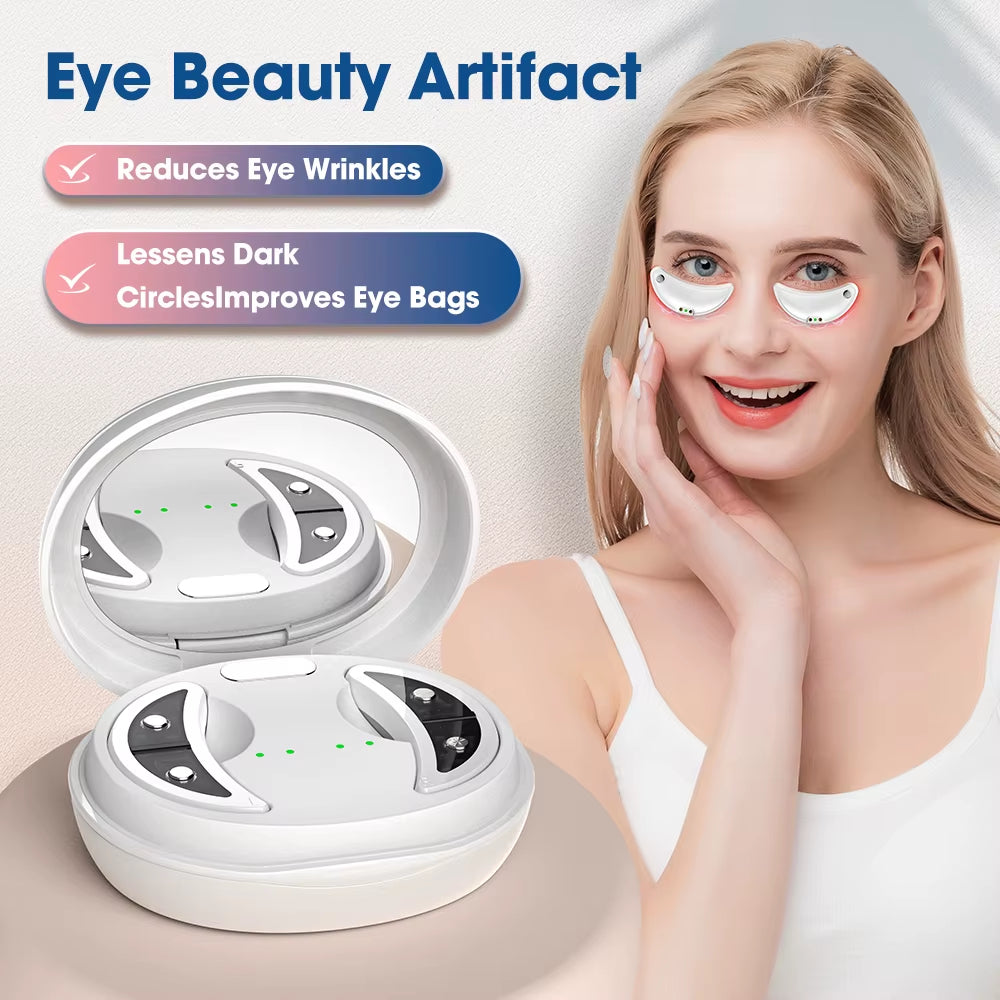 Micro-Current Pulse Eye Beauty Device for Women Home Use Red Light Heating Reduce Dark Circles Eye Bags Fine Lines Eye Care Tool