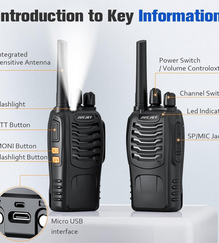 Long Range 100 Mile Walkie Talkie Two Way Radio Charge Headset Waterproof 4 PACK