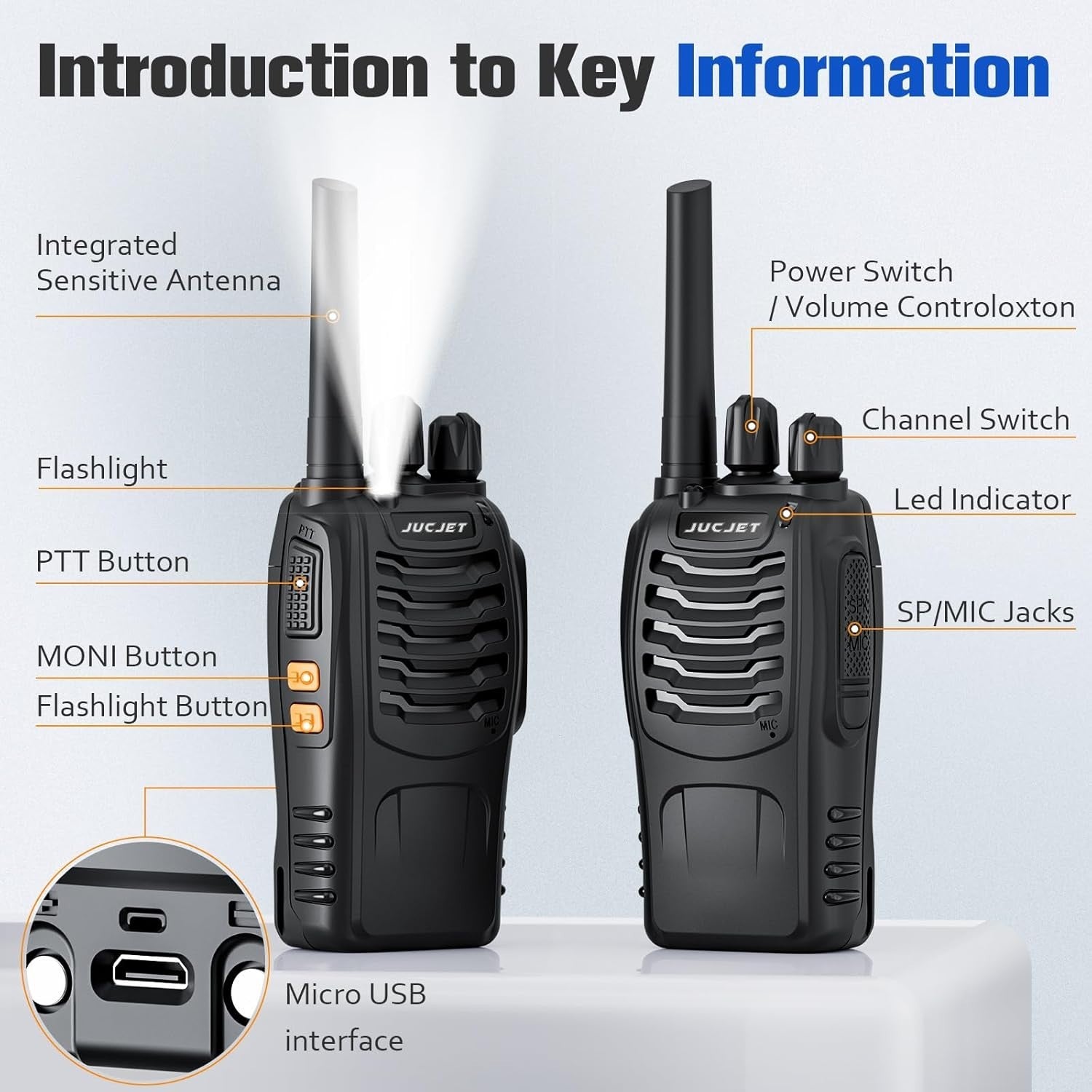 Long Range 100 Mile Walkie Talkie Two Way Radio Charge Headset Waterproof 4 PACK