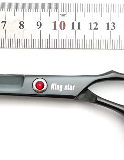 Load image into Gallery viewer, 7.0In Titanium Professional Dog Grooming Scissors Set,Straight &amp; Thinning &amp; Curved Scissors 4Pcs Set for Dog Grooming (Bright Black)
