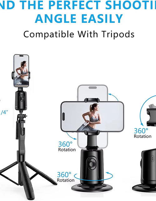 Load image into Gallery viewer, Auto Tracking Gimbal Stabilizer with AI Camera Recognition for Body and Face Tracking, 360° Rotation, Intelligent Follow, and Live Streaming Phone Mount
