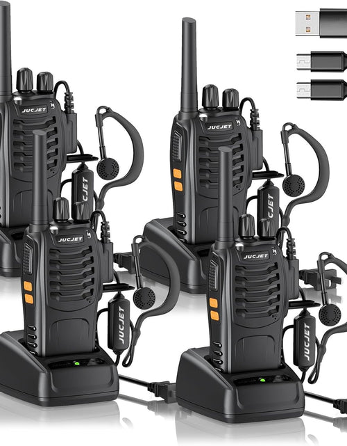Load image into Gallery viewer, Long Range 100 Mile Walkie Talkie Two Way Radio Charge Headset Waterproof 4 PACK
