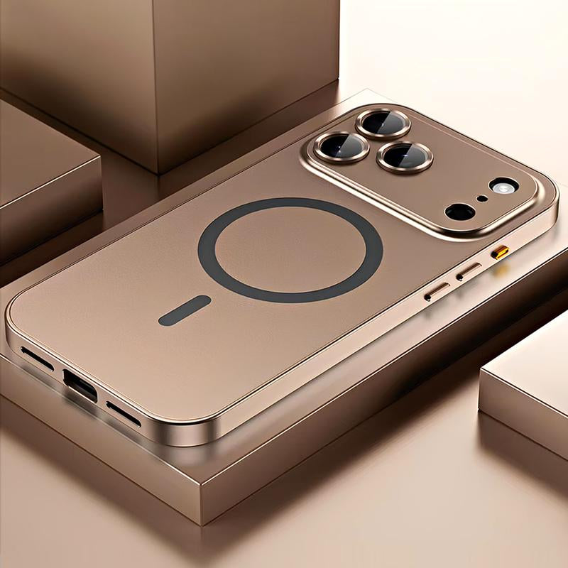 Alloy Aluminum Magnetic Case for iPhone 17 Pro Max, 16, 15, 14, 13, 12 Pro Max and iPhone Air 17 - Ultra-Thin Full Coverage Lens Protection