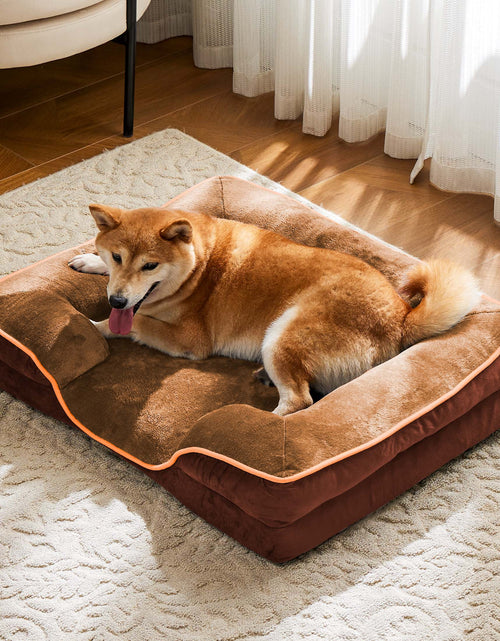 Load image into Gallery viewer, Dog Bed, 42&quot;X32&quot; Orthopedic Dog Sofa Bed Extra Large, Supportive Foam Pet Couch Bed with Removable Washable Cover, Brown
