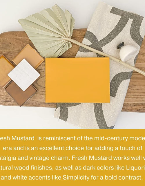 Load image into Gallery viewer, Chalk Style Paint - for Furniture, Home Decor, Crafts - Eco-Friendly - All-In-One - No Wax Needed (Fresh Mustard [Mustard Yellow], Pint (16 Oz))
