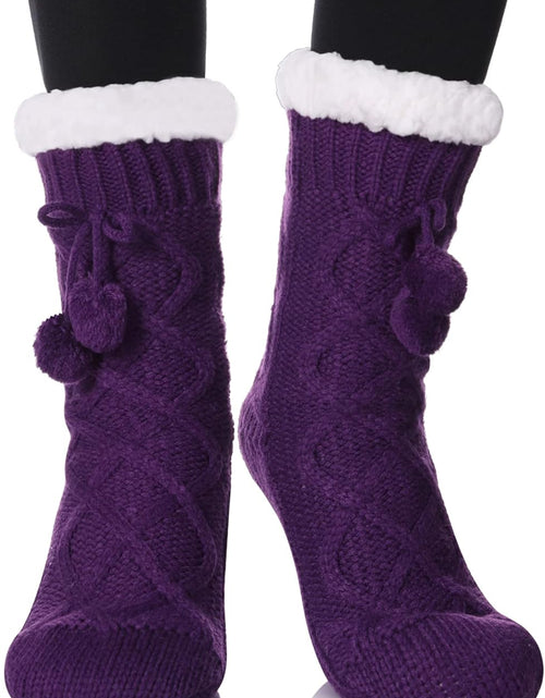 Load image into Gallery viewer, Womens Non Slip Slipper Socks Winter Warm Soft Cozy Fuzzy Fleece-Lined Grippers Home Socks
