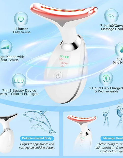 Load image into Gallery viewer, 7-In-1 Neck Face Massager, 7 Color Led Face Neck Massage for Skin Care at Home, Portable Facial Massager,Face Sculpting Tool,Multifunctional Vibration
