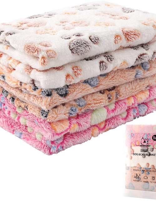 Load image into Gallery viewer, 3 Pack Cat and Dog Blanket Soft &amp; Warm Fleece Flannel Pet Blanket, Great Pet Throw for Puppy, Small Dog, Medium Dog &amp; Large Dog (Medium)
