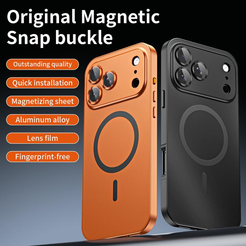 Alloy Aluminum Magnetic Case for iPhone 17 Pro Max, 16, 15, 14, 13, 12 Pro Max and iPhone Air 17 - Ultra-Thin Full Coverage Lens Protection
