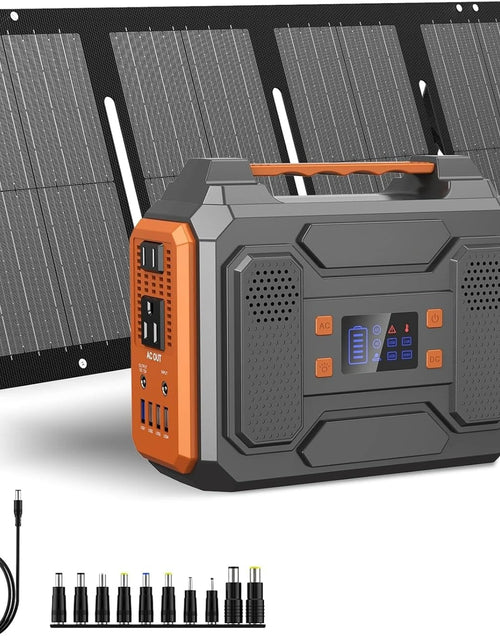 Load image into Gallery viewer, 300W Portable Solar Generator with 60W Foldable Solar Panel and 280Wh Pure Sine Wave Power Station
