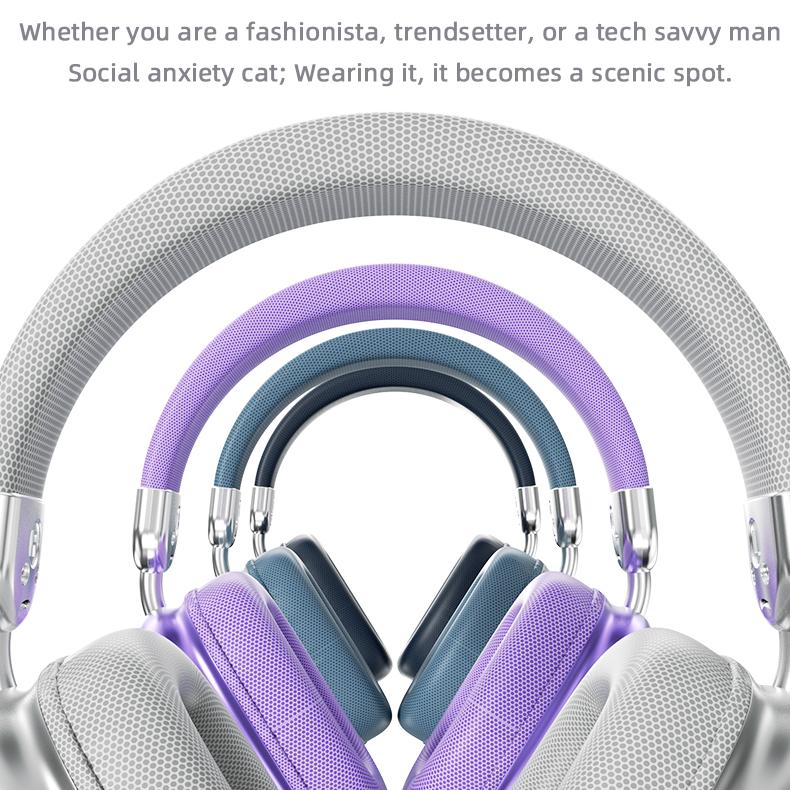 YANUQIA Wireless Over-Ear Headphones with Hi-Fi Stereo Sound and Noise Cancellation, Ideal for Travel, Work, Sports, and Gaming, Featuring Built-In Microphone and Extended Battery Life, Compatible with iPhone, Laptops, and iOS/Android Devices