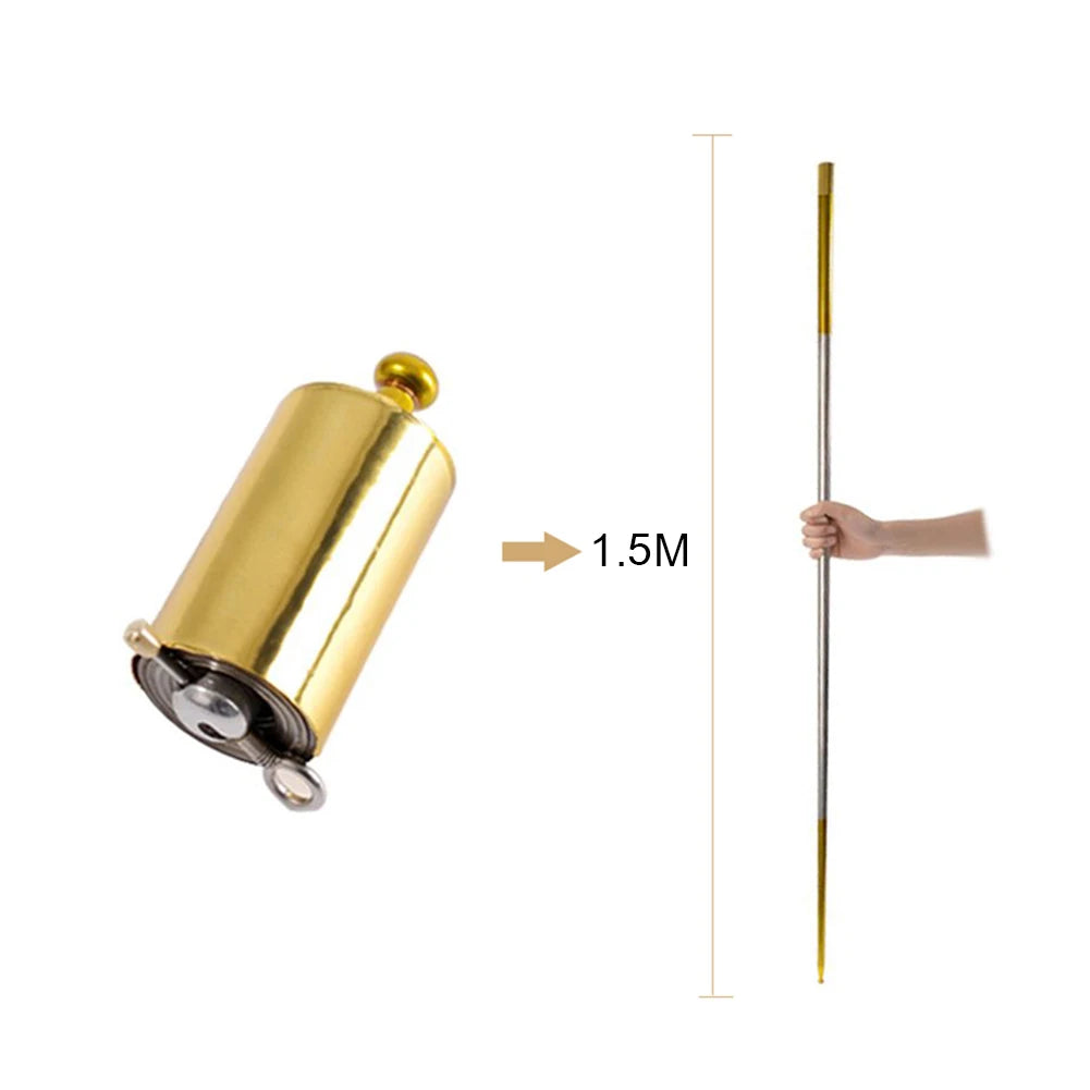 150Cm Length Appearing Cane Portable Pocket Magic Staff Steel Magic Trick Wand Telescopic Sticks Professional Funny Trick Prop