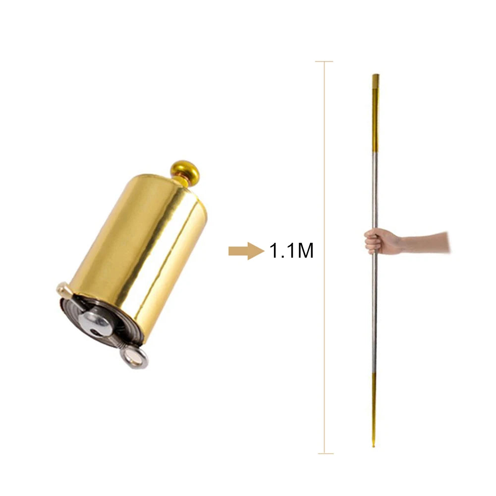 150Cm Length Appearing Cane Portable Pocket Magic Staff Steel Magic Trick Wand Telescopic Sticks Professional Funny Trick Prop