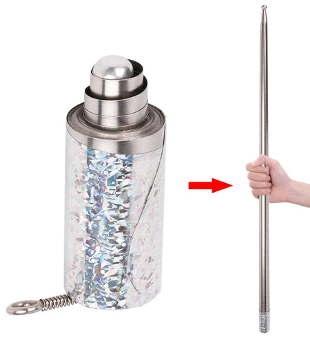150Cm Length Appearing Cane Portable Pocket Magic Staff Steel Magic Trick Wand Telescopic Sticks Professional Funny Trick Prop